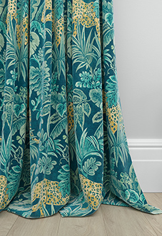 Leopard, Teal - Made to Measure Curtain